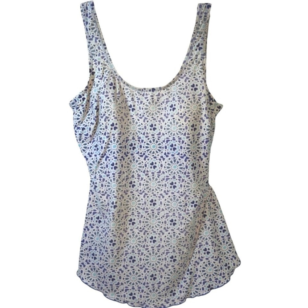 Shore Shapes One Piece Swimsuit Womens Blue White Geometric Summer Beachwear 12
